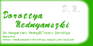 dorottya mednyanszki business card